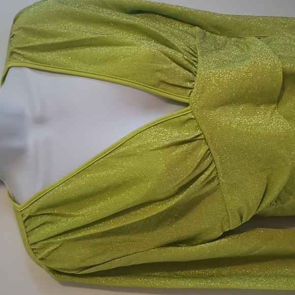 NWT SHEIN Lime Green Long Sleeve Women's Top - Picture 2 of 12